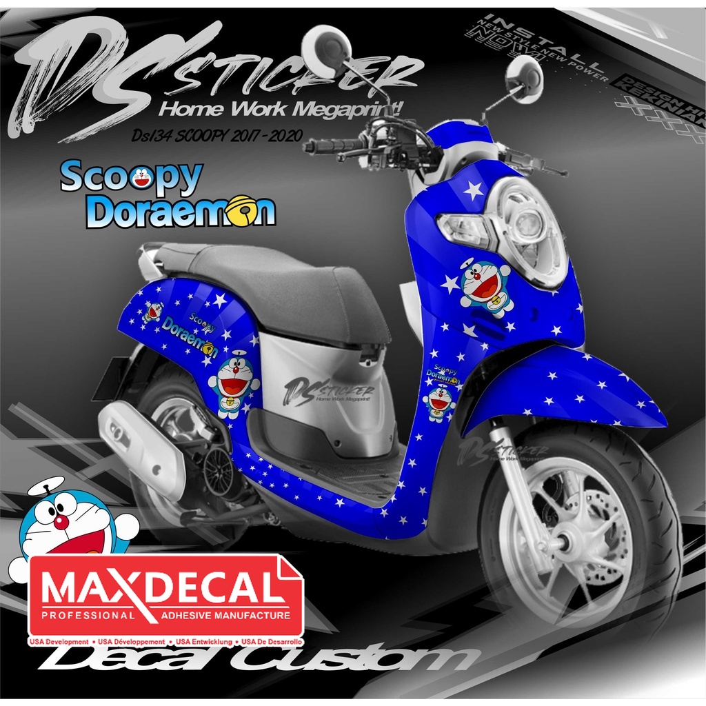 DS124 สติ๊กเกอร์รูปลอก Scoopy 2017 - 2020 Doraemon Motif FULLBODY