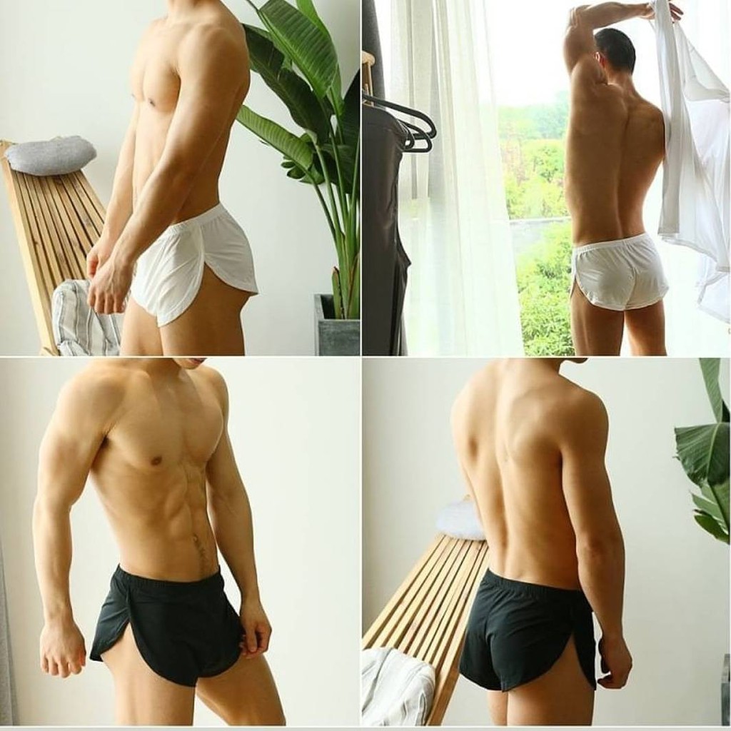 กางเกงบ็อกเชอร์ โค้ง ชาย ผ้า SPANDEX นุ่ม ขนาดฟรีไชล์29-35"