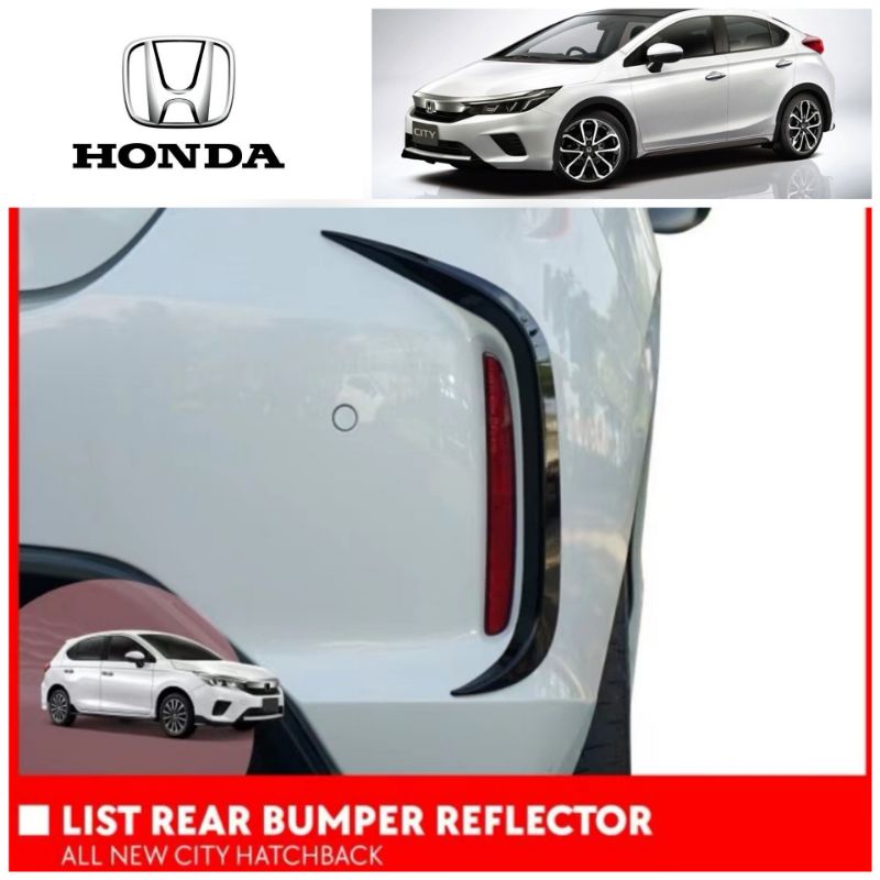 Honda City hatchback 2022 วัสดุแคนการ์ดกันชนด้านหลัง * ABS * gloss black eyelips ฝาครอบสะท้อนแสงแฮทช์แบ็กอุปกรณ์เสริม