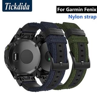 สายนาฬิกาข้อมือ ผ้าแคนวาส ไนล่อน สําหรับ Garmin Fenix 7X 7 Fenix 6X Pro 5X Plus Garmin Fenix 7 6 5