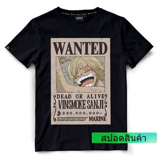 เสื้อยืดวันพีช One piece 1242-BK / SANJI-WANTED สีดำ