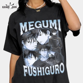 เสื้อคนอ้วน - JujutsuKaisenอะนิเมะโกโจและยูจิMegumiFushiguroมังงะตลกTshirtsMegumiFushiguroเสื้อยืดญ