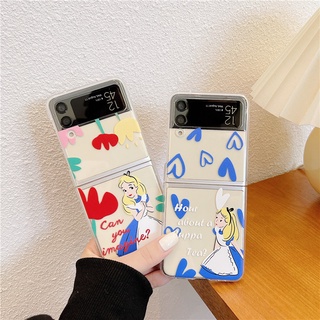 ใหม่ เคสโทรศัพท์มือถือ PC แบบแข็ง ใส กันกระแทก สําหรับ Samsung Galaxy Z Flip 4 5G Alice Z Flip 3