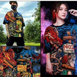 เสื้อ cotton 100% สกรีน  OVP ลาย Nrez Smoke Dragon