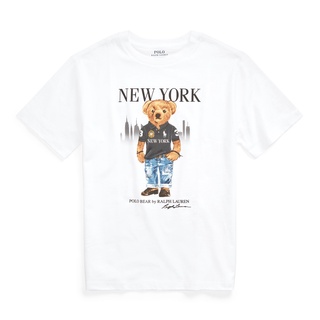 เสื้อยืดแขนสั้น ผ้าฝ้าย พิมพ์ลายหมีนิวยอร์ก สําหรับผู้ชาย และผู้หญิงS-5XL