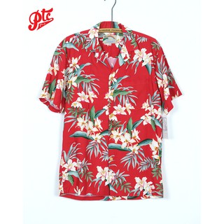 เสื้อฮาวาย PARADISE FOUND ORCHID GINGER 100% RAYON MADE IN HAWAII, USA