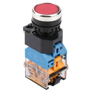 สวิทช์กดสีแดง กดติดปล่อยดับพร้อมไฟโชว์ 220VAC,24V(จัดส่งทันที)