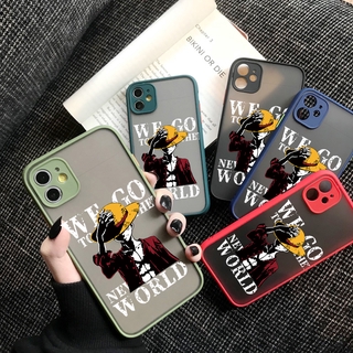 สำหรับ For Vivo V20 Pro 5G V20 Se V15 V17 S1 Pro V11i เคสการ์ตูนอะนิเมะ One Piece Luffy Frosted ฝาครอบป้องกันกล้องแบบโปร่งใส