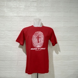 เสื้อยืด ลาย A4 belong To Christ Red Chili L แบบกําหนดเอง