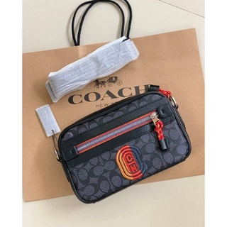 COACH ACADEMY CROSSBODY IN SIGNATURE WITH VARSITY ZIPPER ((768))