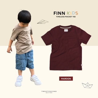 TWENTYSECOND เสื้อยืดเด็กแขนสั้น รุ่น FINN KIDS POCKET TEE - สีแดงเลือดหมู / Maroon