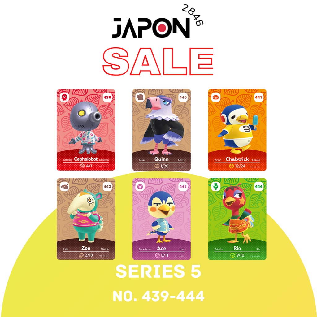 Animal Crossing Amiibo cards ของแท้ Series 5 No. 439-444