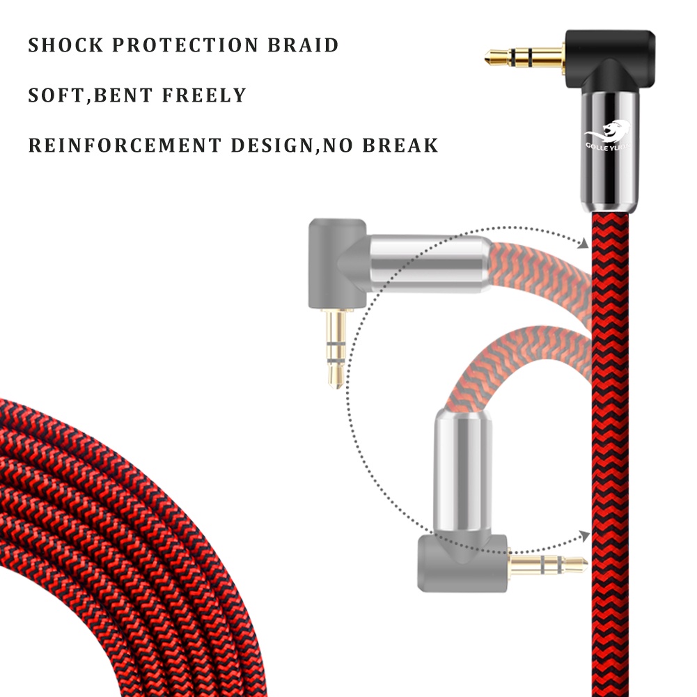 Golley LION อะแดปเตอร์แยกสายเคเบิ้ลเสียง 3.5 มม. เป็น 2RCA Y Aux สําหรับเครื่องเล่น MP3 เครื่องขยายเสียง