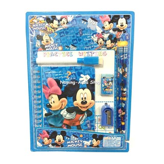 ชุด Set เครื่องเขียน+กระดานไวท์บอร์ดลบได้ ลาย Mickey Mouse