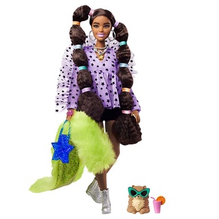 Barbie Extra Doll #7 in Top &amp; Furry Shrug with Pet Pomeranian ตุ๊กตาบาร์บี้ ของเล่นเด็กหญิง รุ่น GXF10
