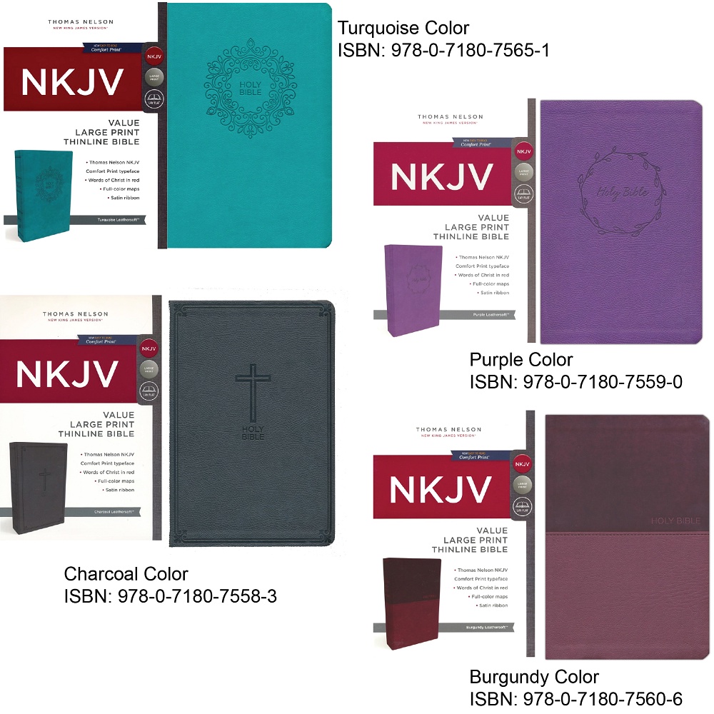 NKJV Value Thinline Bible พิมพ์ขนาดใหญ่ • Christian • Leathersoft• English Bible • Chosen Treasure