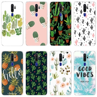 OPPO a9 a5 2020 a31 2020 a3s a5s a71 a1k a37 Case TPU Soft Silicon Protecitve Shell Phone casing Cover Cactus