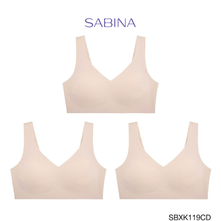 Sabina เสื้อชั้นใน (Set 3 ชิ้น) (ไม่มีโครง) รุ่น Seamless Fit รหัส SBXK119CD สีเนื้อเข้ม