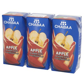 🔥The Best!! ชบา น้ำแอปเปิ้ลผสมน้ำองุ่น 40% 180มล. x 3 กล่อง Chaba Apple juice mixed with 40% grape juice 180ml x 3 boxes