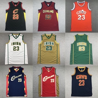 เสื้อกีฬาบาสเก็ตบอล Cleveland Cavaliers # 23 Lebron James ปักลายสําหรับผู้ชาย