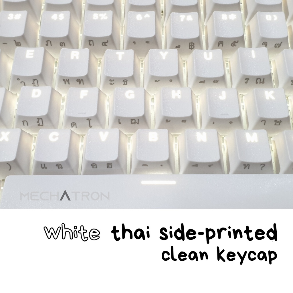 [Thai Keycaps] Base PBT Keycap Side Print ภาษาไทย Setปุ่มคีย์บอร์ด PBT Double Shot คีย์แคปไทย Mechanical Keyboard