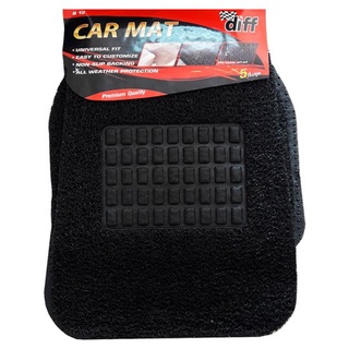 ✨นาทีทอง✨ ดิฟ พรมปูพื้นรถยนต์ ใยสังเคราะห์ สีดำ 5 ชิ้น 1 ชุด Diff 5 Pieces Black PVC Coil Car Mat 1 Set