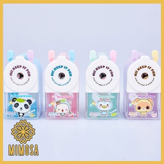 MIMOSA Pencil Sharpener กบเหลาดินสอลายการ์ตูน แบบหมุน แกนเหล็ก คมนาน สีสันน่ารัก พกพาสะดวก