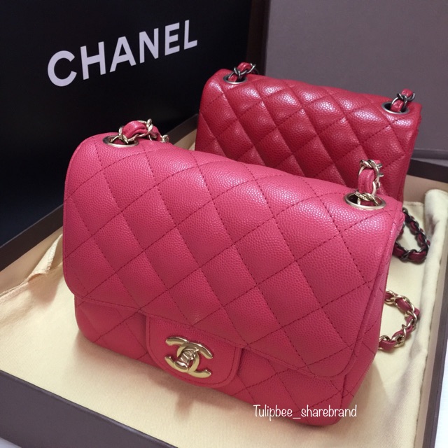 Chanel mini 7 sq สีชมพู