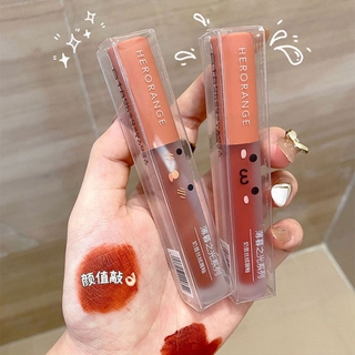 HERORANGE Six-Color ลิปแลคเกอร์กำมะหยี่ Matte Lip Gloss ลิปสติก