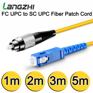 สายแพทคอร์ด ไฟเบอร์ออปติก ยาว 1m 2m 3m 5m 1 Pcs FC UPC to SC UPC Simplex 3.0mm PVC Single Mode Fiber Patch Cord