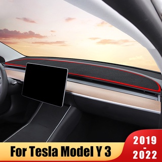 Tesla อุปกรณ์เสริมFor Tesla Model 3 Y 2021 2022 Model 3 20172022 Car Dashboard Cover Mat Sun Shade ad Carets Rug rotecto