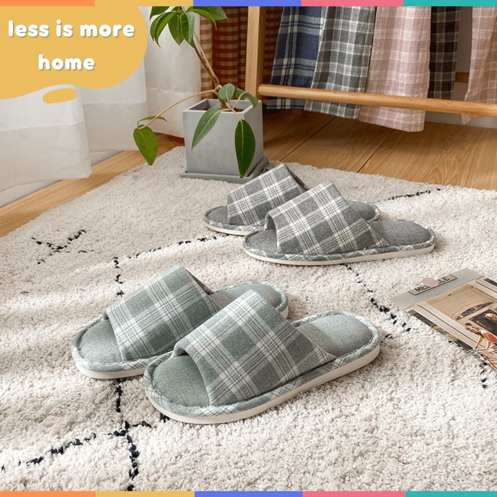 (คุณภาพดี)รองเท้าสลิปเปอร์คุณภาพดี พื้นนุ่ม หนา ผ้าคอตตอน Slipper รองเท้าใส่ในบ้านสไตล์มินิมอล