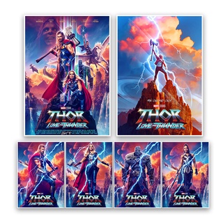 โปสเตอร์กระดาษคราฟท์ ลายซูเปอร์ฮีโร่ Thor: Love and Thunder Vantage สําหรับตกแต่งภายในรถยนต์