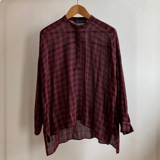 เสื้อเชิ้ต Zara Oversized Tartan Shirt