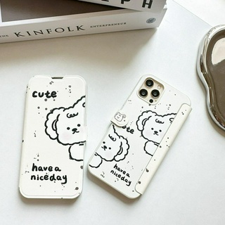 พร้อมส่งในไทย🍑 เคส เคสโทรศัพท์ เคสมือถือ TPU เคสฝาพับ เคสพับหมาขาว TPU-R1820