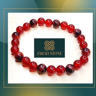 คาร์เนเลี่ยน + ไทเกอร์ อายส์ ( Carnelian + Tiger Eye ) สร้อยข้อมือหิน หินนำโชค