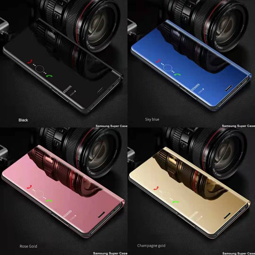 เคสฝาพับด้านหน้าเคลือบเงาโครเมียม สำหรับ SAMSUNG รุ่น S8/S9/S8plus/S9plus/S10/S10plus/A10/A20/A30/A5