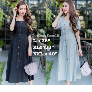 [พร้อมส่ง] ชุดเดรส งานนำเข้า 100% ชุดสาวอวบ Plus Size เนื้อดี ผ้านิ่ม ใส่สบาย ไม่ร้อน