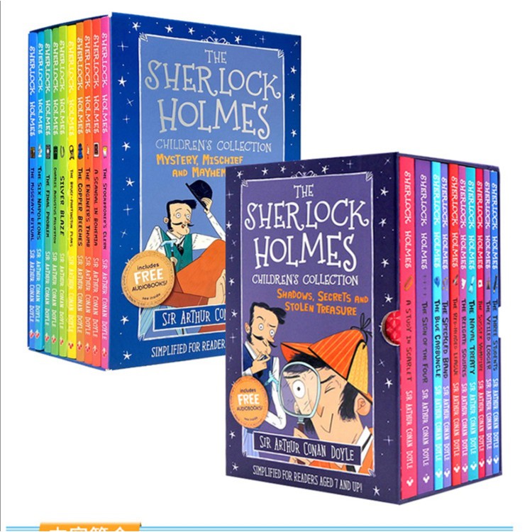 "The Sherlock Holmes" 10 เล่มเป็นภาษาอังกฤษ《福尔摩斯探案故事全集》10册全英文学生英文读物"The Sherlock Holmes" 10 volum