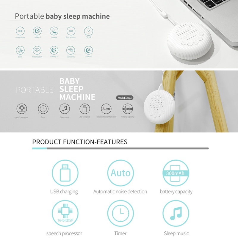 Cpy เครื่องเสียงรบกวนสีขาว 10 เสียงธรรมชาติตั้งเวลาปิดเครื่อง Baby Care Sleeping Aid Therapy อุปกรณ์ผ่อนคลายผ่อนคลาย