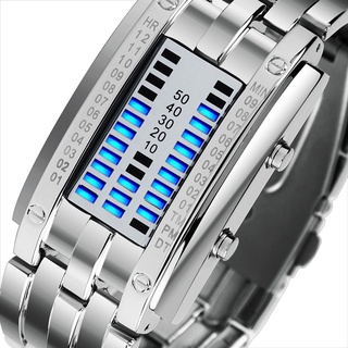 SKMEI Fashion Creative Sport Watch Men Stainless Steel Strap LED Display Watches 5Bar Waterproof Digital Watch