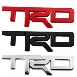 TRD Logo โลโก้อลูมิเนียม แบบกาว และ น็อต  Toyota Racing Development