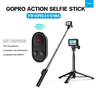 รีโหมต + ไม้เซลฟี่ TELESIN Gopro Action Remote Selfie Stick สำหรับ GOPRO 8 9 10 MAX [ประกันไทย 6 เดือน]