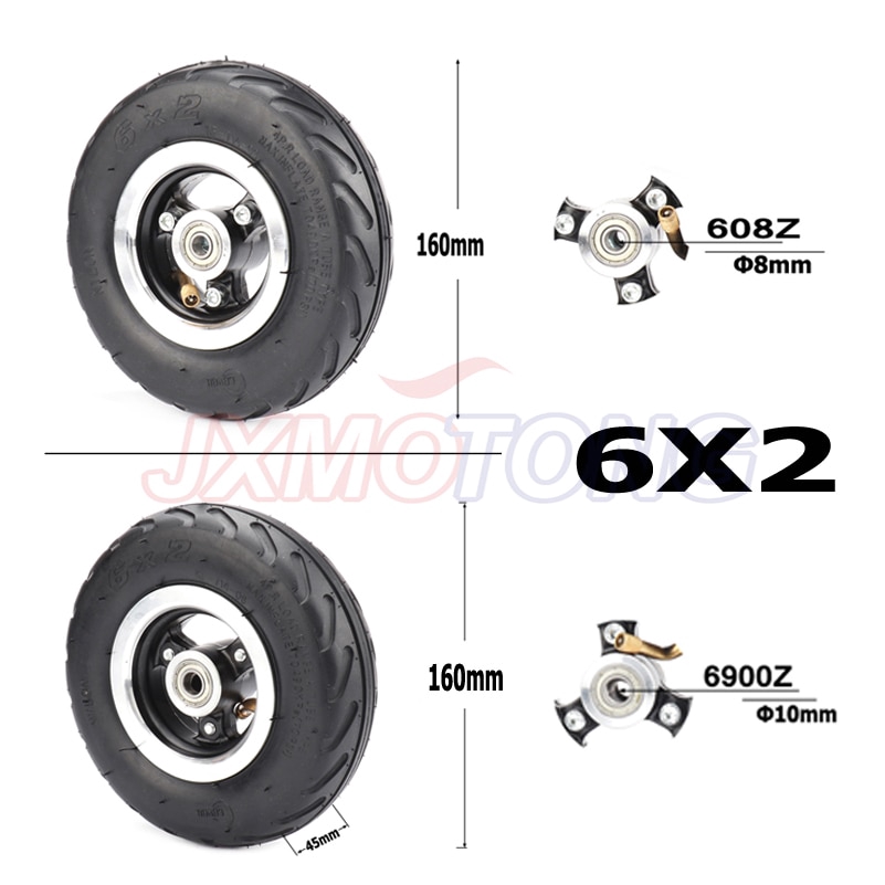 ล้อยางนิวเมติก 6X2 6 นิ้ว 160 มม. F0 สําหรับสกูตเตอร์ไฟฟ้า