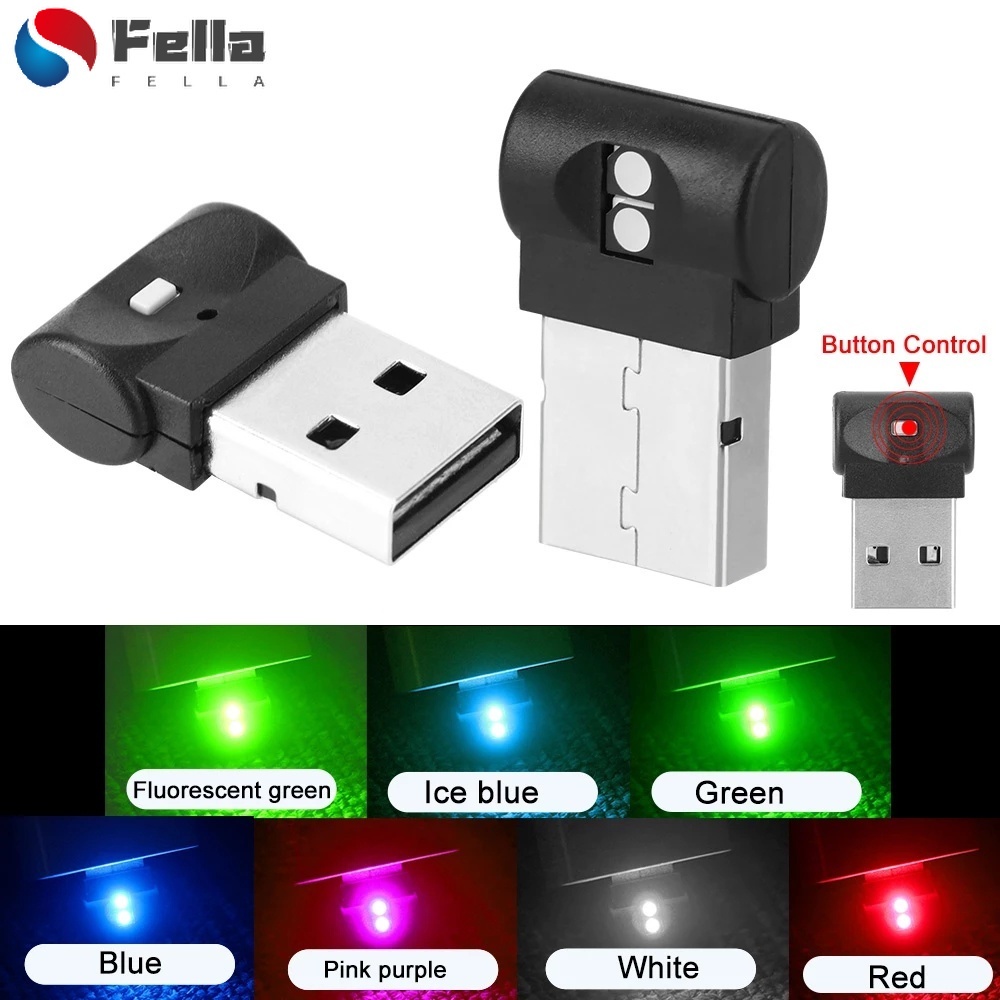 [Hot][ใหม่]ไฟรถยนต์ Usb ขนาดเล็ก 7 สี/ไฟ LED Ambient Modeling/ไฟบรรยากาศ/โคมไฟดีเจ RGB อัตโนมัติ/สินค้าตกแต่งภายในนีออน