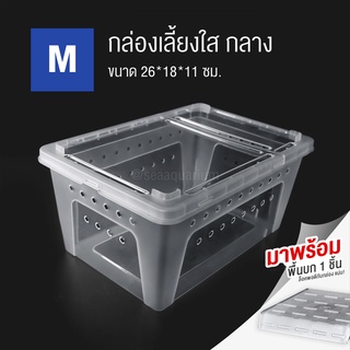 กล่องเลี้ยงสัตว์เลื้อยคลานพร้อมพื้นบก, กล่องเลี้ยงสัตว์โปร่งใส (พร้อมส่ง)