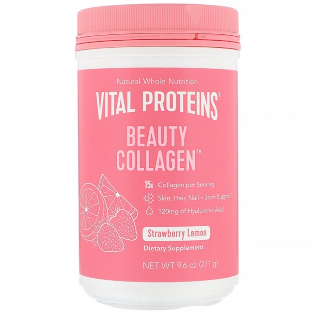 💥พร้อมส่ง💥สินค้าUsA💥🇺🇸Vital Proteins Beauty Collagen, Strawberry Lemon, 9.6 oz (271 g)