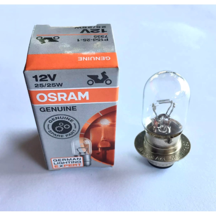 WHOLESALE หน่วยต้นฉบับ OSRAM มาตรฐานรอบหลอดไฟรถจักรยานยนต์ 12 VOLT 25WATT 32WATT H6 T19 M5 1 ขา K1SM