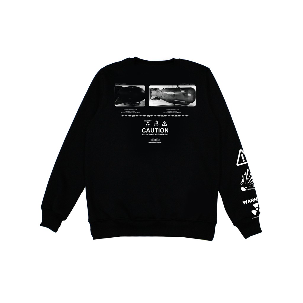 Spasmodic - เสื้อสเวตเตอร์คอกลมสีดําสําหรับผู้หญิงผู้ชาย - Uranium