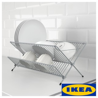 IKEA KVOT  ที่คว่ำจาน ชั้นวางจาน Dish drainer 29*48*23 cm พร้อมถาดรองน้ำ